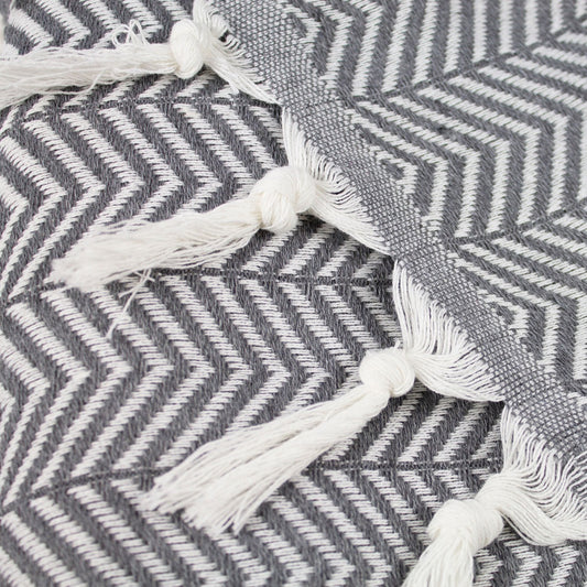 coperta matrimoniale decoro a spina di pesce