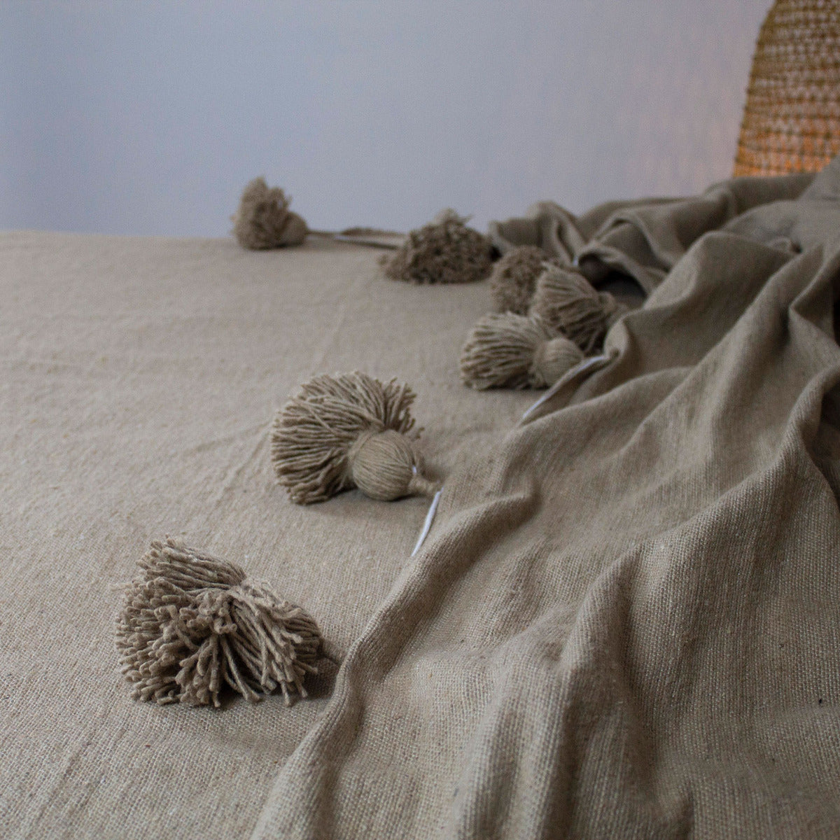 copriletto matrimoniale beige cotone