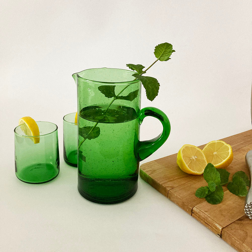 JELD - Brocca in vetro soffiato verde