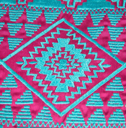 Astuccio rosa e turchese dettaglio