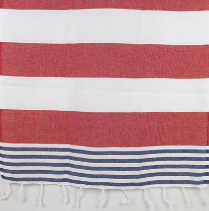 Asciugamano rosso e blu