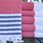 asciugamano a strisce con frange
