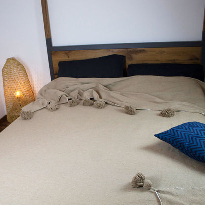 coperta marocchina con pom pom