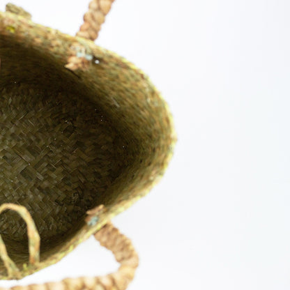 Interno borsa mare intrecciata in paglia