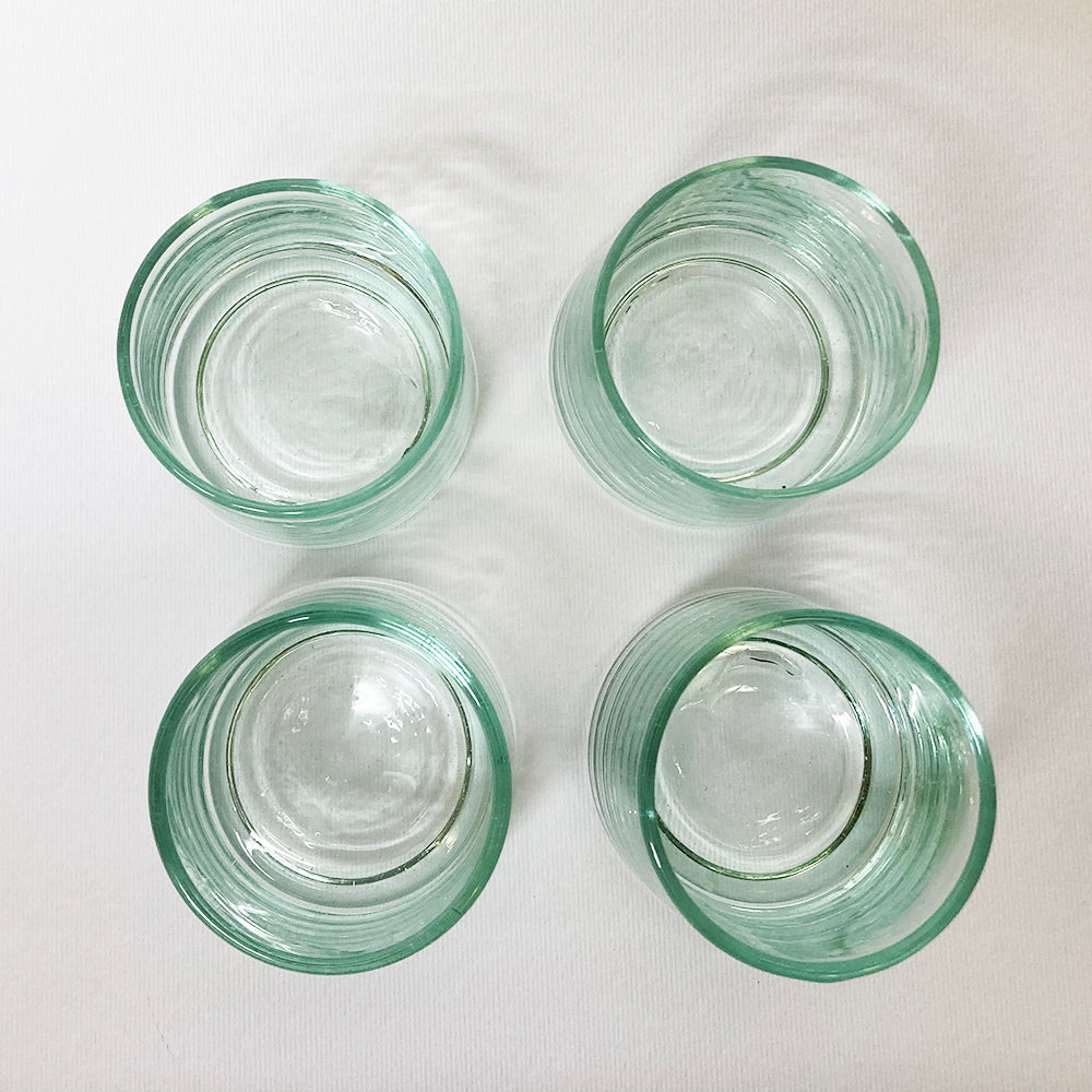 Set di 4 bicchierini di vetro soffiato trasparenti