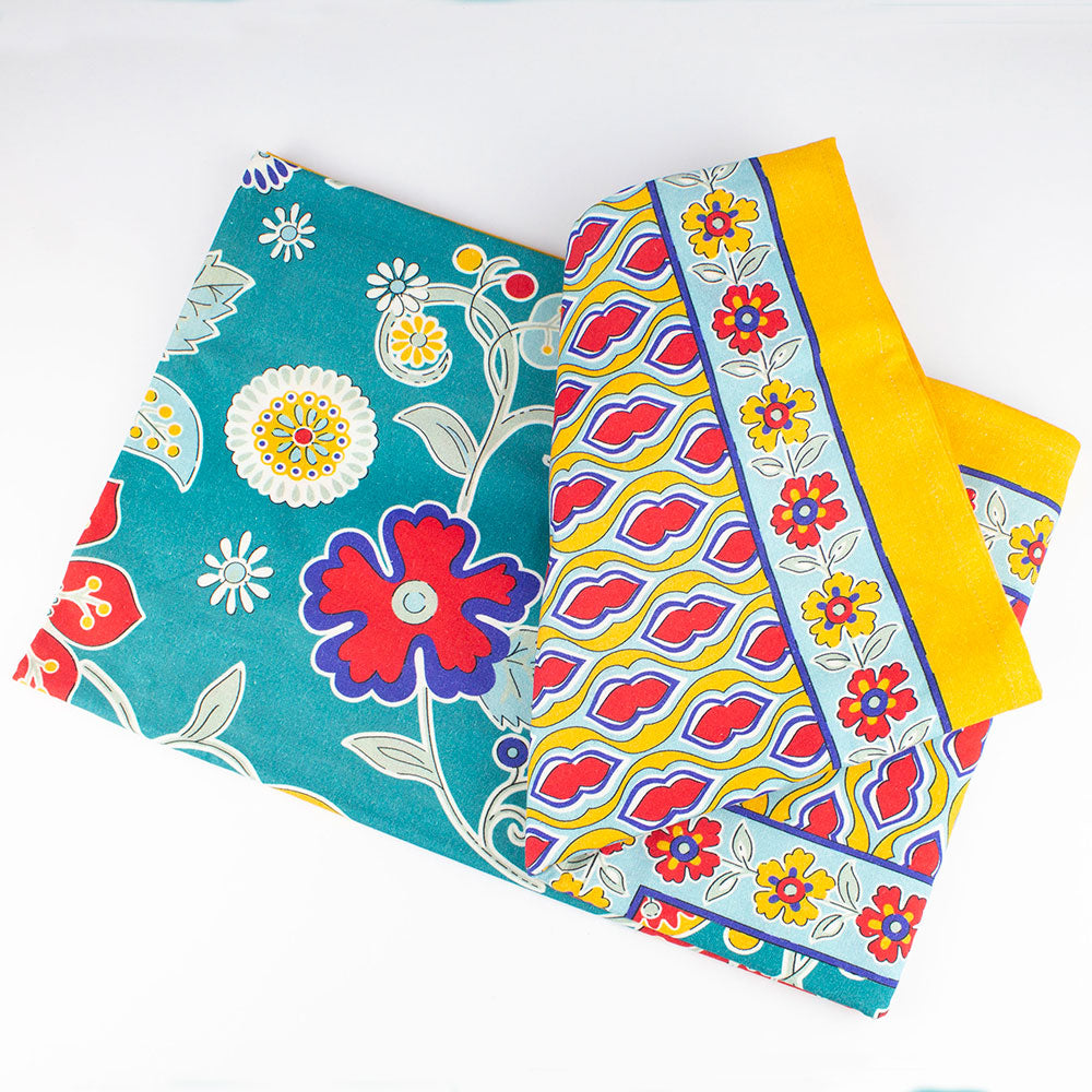 Copritutto Copridivano Etnico New Elephant Life Azzurro 210x240cm 100% Cotone - Foto 7