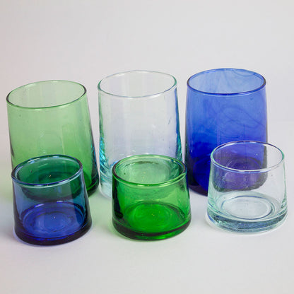 Set di 4 bicchieri di vetro soffiato trasparenti