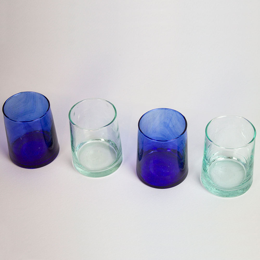 Set di 4 bicchieri di vetro soffiato trasparenti