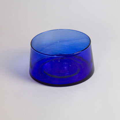 piatto centrotavola vetro blu