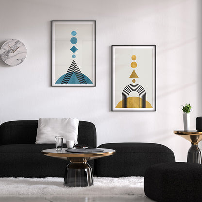 Poster anni 50 - Decoro geometrico blu